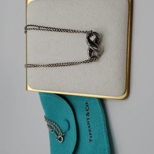 Tiffany & Co Double Chain Infinity Pendant Necklace - Sterling Silver